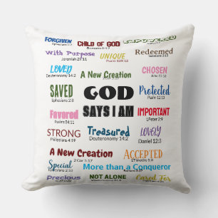 Scripting Throw Pillow Gott sagt Kissen