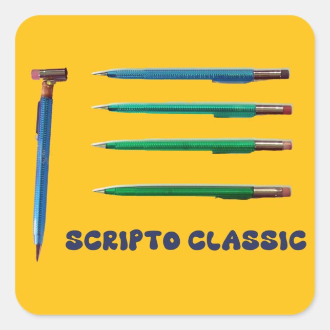 SCRIPTO Classic Mechanical Pencil Quadratischer Aufkleber (Vorderseite)