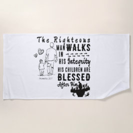 Scripture Beach Towel Vatertag Sprichwörter 20:7 Strandtuch