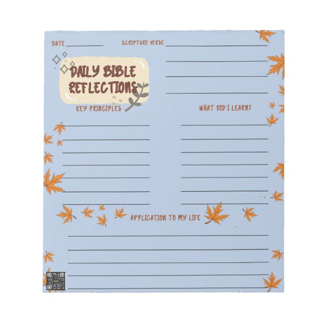 Scripture Daily Reflection Notepad Blue Notizblock (Vorderseite)