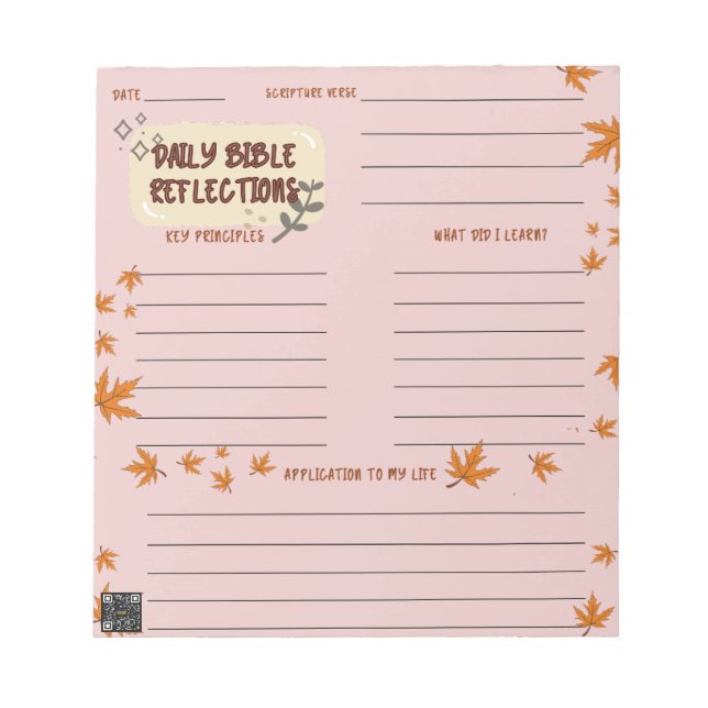 Scripture Daily Reflection Notepad Pink Notizblock (Vorderseite)