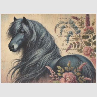 Scripture & Elegant Floral Shetland Pony Seidenpapier