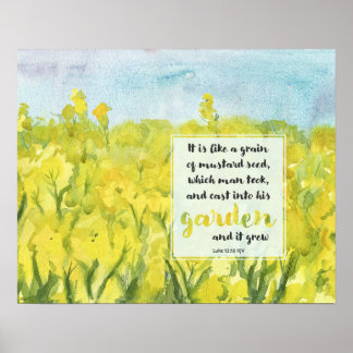 Scripture Mustard Seed Luke 13 Bible Verse Poster