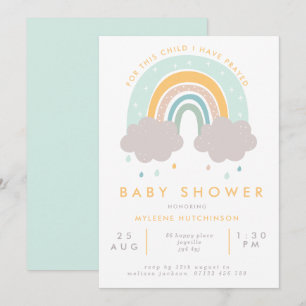 Scripture Pastel Rainbow Kinderdusche Einladung