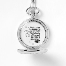 Scripture Pocket Watch Vatertag Sprichwörter 20:7 Armbanduhr