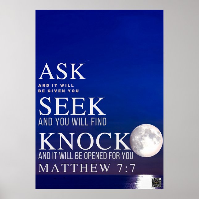 Scripture Poster Frage Seek Knock (Vorne)