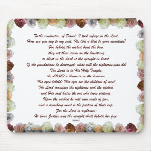 Scripture, Psalm 11, Flowerful Mousepad