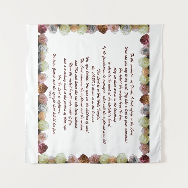 Scripture, Psalm 11, Flowerful Wandteppich (Vorderseite (Horizontal))
