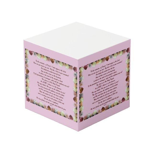 Scripture, Psalm 11, Flowerful Würfel (Vorderseite Schrägansicht)