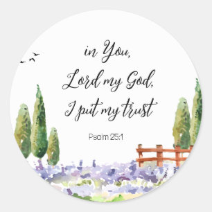 Scripture Psalm 25:1,ich legte My Trust Bluebird A Runder Aufkleber