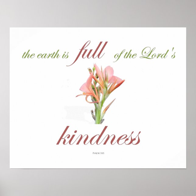 Scripture, Psalm 33, Lord's Kindness, Lily Poster (Vorne)