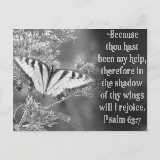 SCRIPTURE PSALM 63:7 W/ SCHALTFLÄDEN POSTKARTE (Vorderseite)