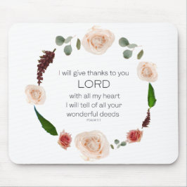 Scripture, Psalm 9, All Your Wonderful Deeds LORD Mousepad