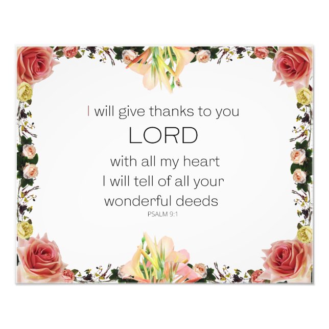 Scripture Psalm 9, Floral Fotodruck (Vorne)