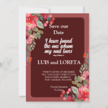 Scripture Save the Date Card Ich habe Red gefunden