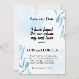 Scripture Save the Date Karte Ich habe White gefun