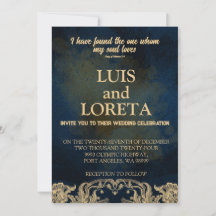 Scripture Wedding Invitation Card I found Blue
