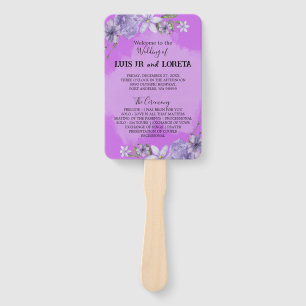 Scripture Wedding Program Hand Fan Fächer