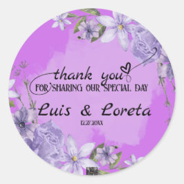 Scripture Wedding Vielen Dank Runder Aufkleber