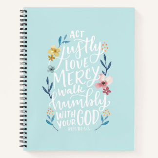 Scripturenheft, handwerklich gefertigt. Micah 6:8 Notizbuch