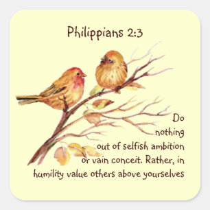 Scripturephilippians-2:3 Quadratischer Aufkleber