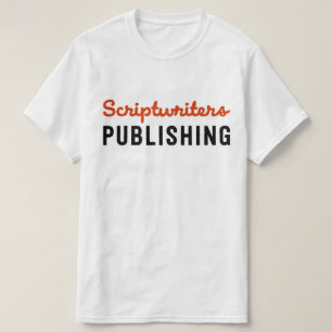 Scriptwriters-Veröffentlichenschwarzes/rotes T-Shirt