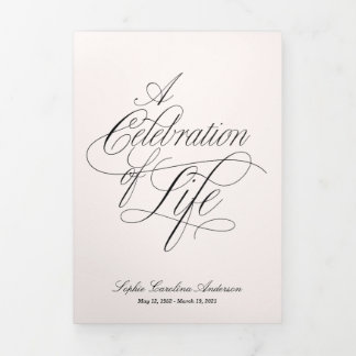 Scripty Celebration of Life Program Dreifach Gefaltete Einladung