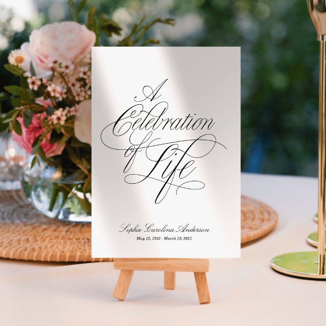 Scripty Celebration of Life Program Dreifach Gefaltete Einladung (Von Creator hochgeladen)