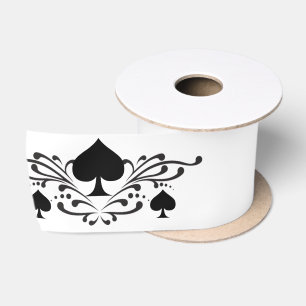 Scroll Black Spades Thunder_Cove im Tattoo-Stil Satinband