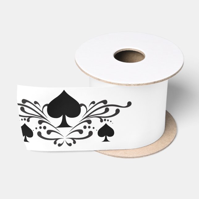 Scroll Black Spades Thunder_Cove im Tattoo-Stil Satinband (Spule)
