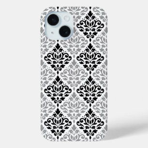 Scroll Damask Big Pattern Schwarz Weiß Case-Mate iPhone Hülle
