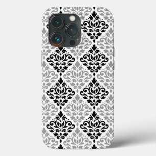 Scroll Damask Big Pattern Schwarz Weiß Case-Mate iPhone Hülle