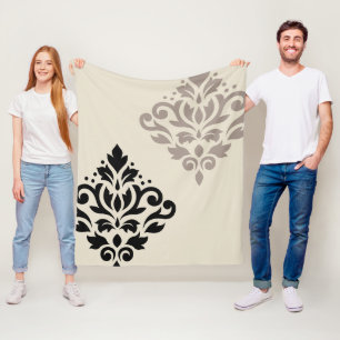 Scroll Damask Kunst, Dichtung und Musik Fleecedecke