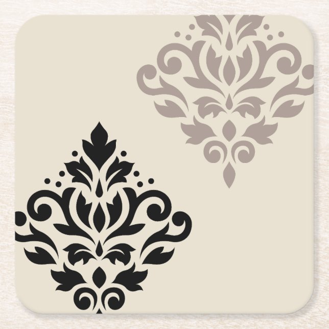 Scroll Damask Kunst, Dichtung und Musik Rechteckiger Pappuntersetzer (Vorderseite)