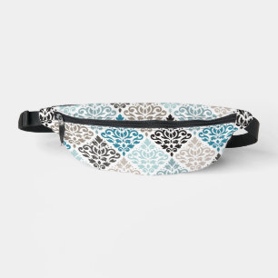 Scroll Damask Muster Tees Browns White Bauchtasche