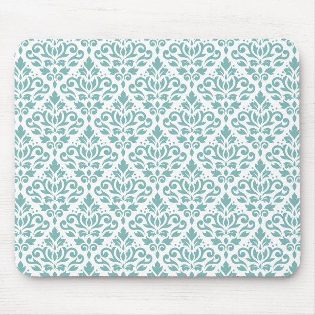 Scroll Damast Teal Muster Mousepad (Vorne)