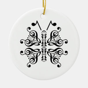 Scroll Design für Musical Butterfly Musiknote Keramik Ornament