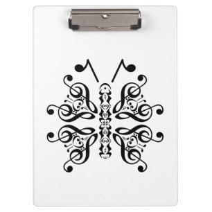 Scroll Design für Musical Butterfly Musiknote Klemmbrett