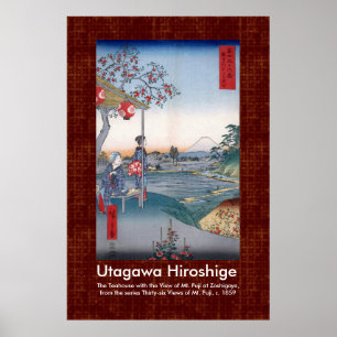 Scroll-Design Hiroshige Mt. Fuji Durch die Wellen Poster