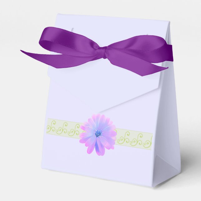Scroll-Design mit violetter Blume Geschenkschachtel (Vorderseite)