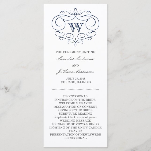 Scroll Frame Wedding Program Programm (Vorderseite)