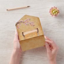 Scroll Japanisch Cherry Blossom Hochzeitsfeier
