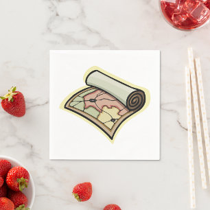 Scroll Map Paper Napkins Serviette