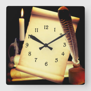 Scroll Quadratische Wanduhr