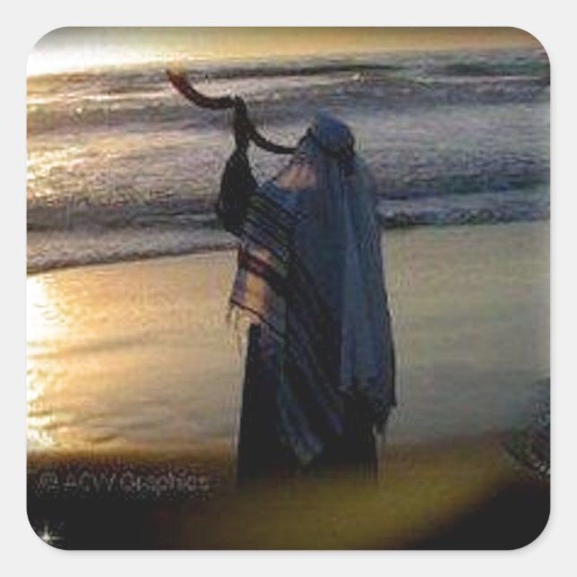 Scroll Quadratischer Aufkleber (Vorderseite)