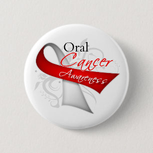 Scroll Ribbon Oral Cancer Awareness Button