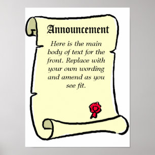 Scroll Style Ankündigung Poster