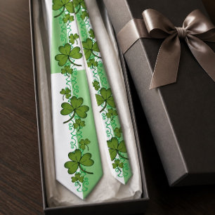 Scroll- und Shamrock-Herren-Schlips Krawatte