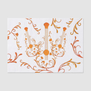 Scrolled Wood Guitar Seidenpapier