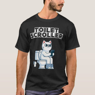 Scrollende Katze auf Toilette, Humor für Katzenlie T-Shirt